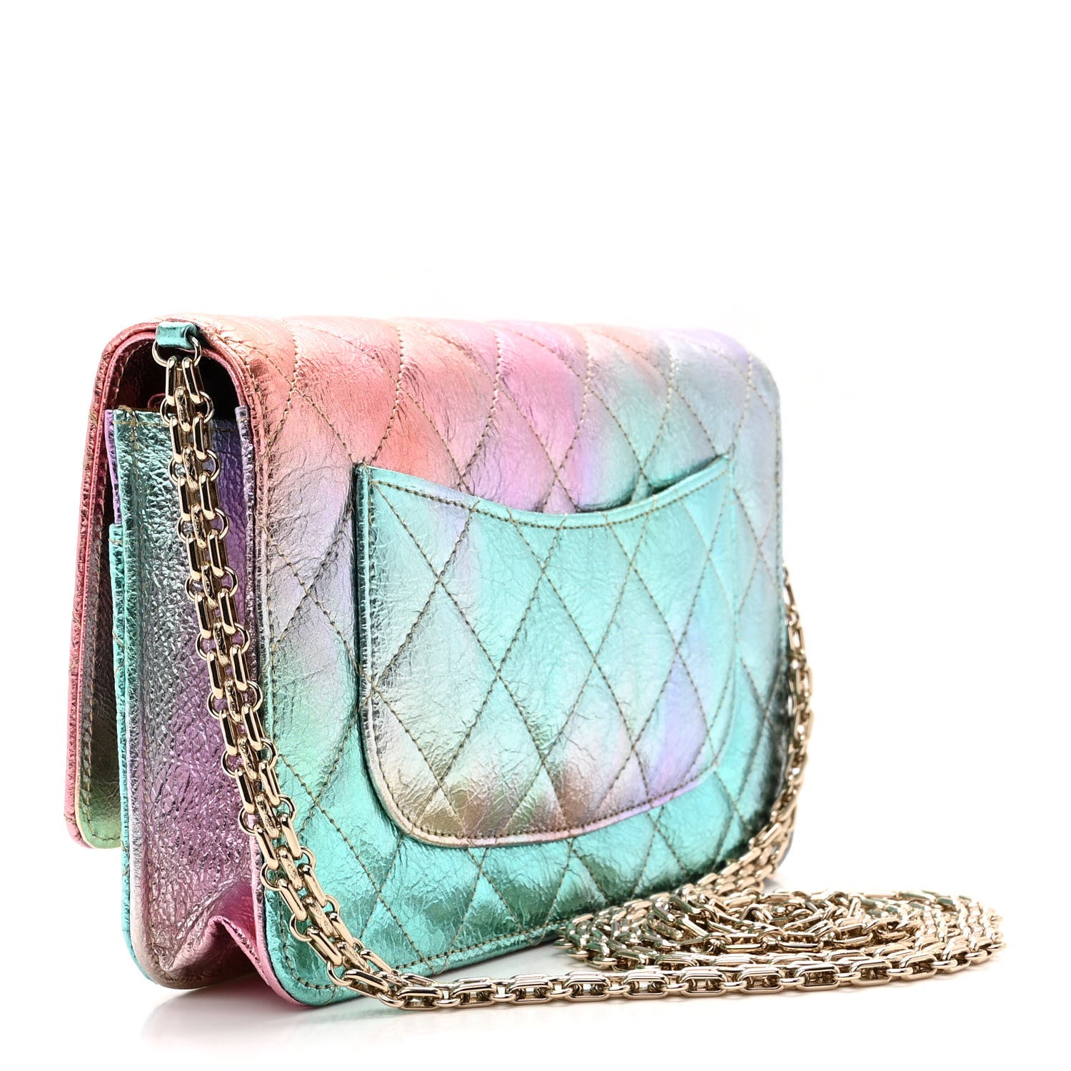 Chanel Metallic Goatskin Quilted 2.55 Reissue Wallet on Chain WOC Multicolor 3 of 12