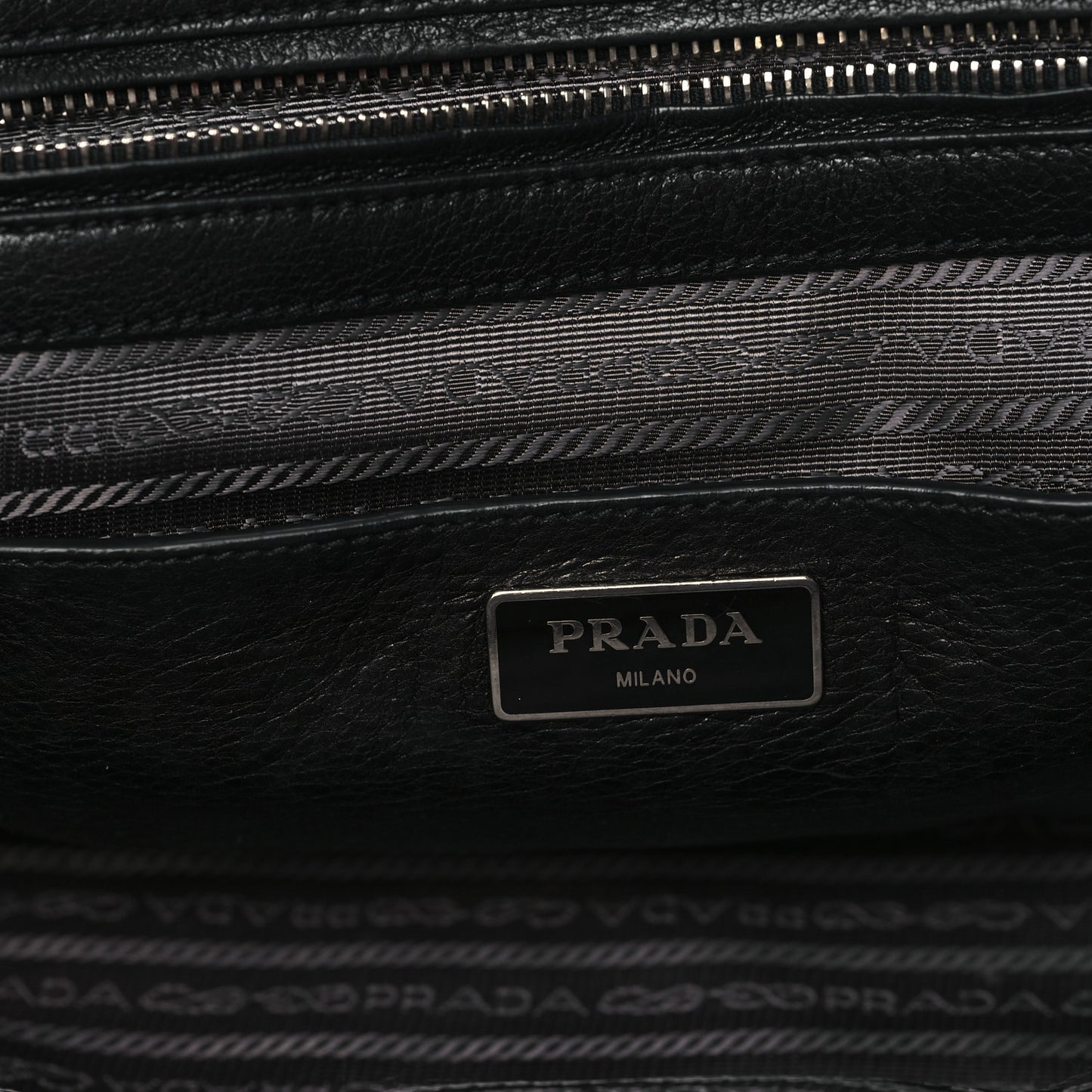 Glace Calf Twin Pocket Tote Black