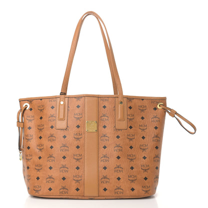 MCM Visetos Medium Liz Reversible Shopper Tote Cognac 3 of 14