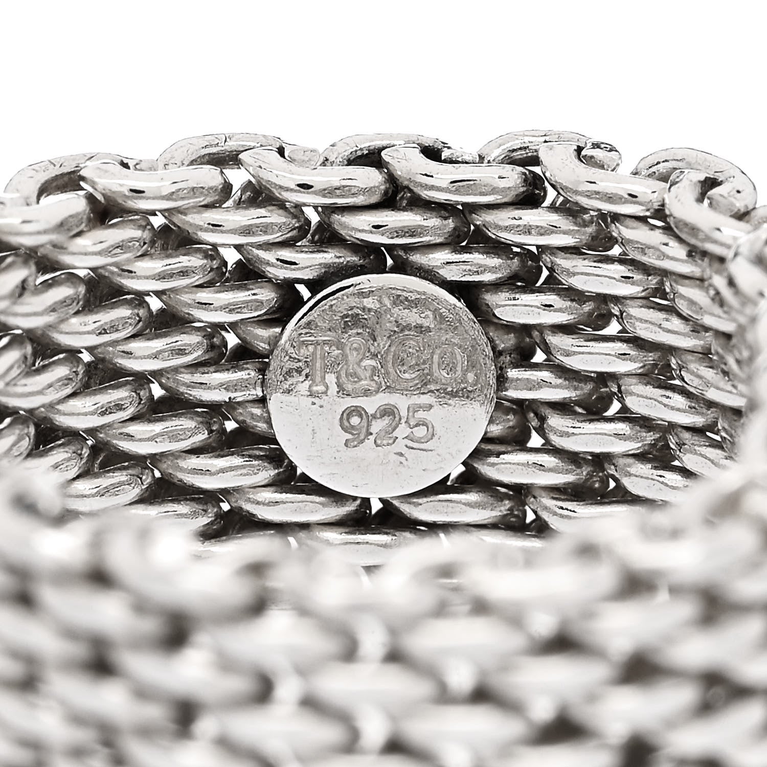 Tiffany Sterling Silver Somerset Mesh Ring 59 8.75 4 of 4