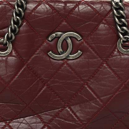 Chanel Aged Calfskin Quilted Large Secret Tag Bowling Bag Burgundy 8 of 12