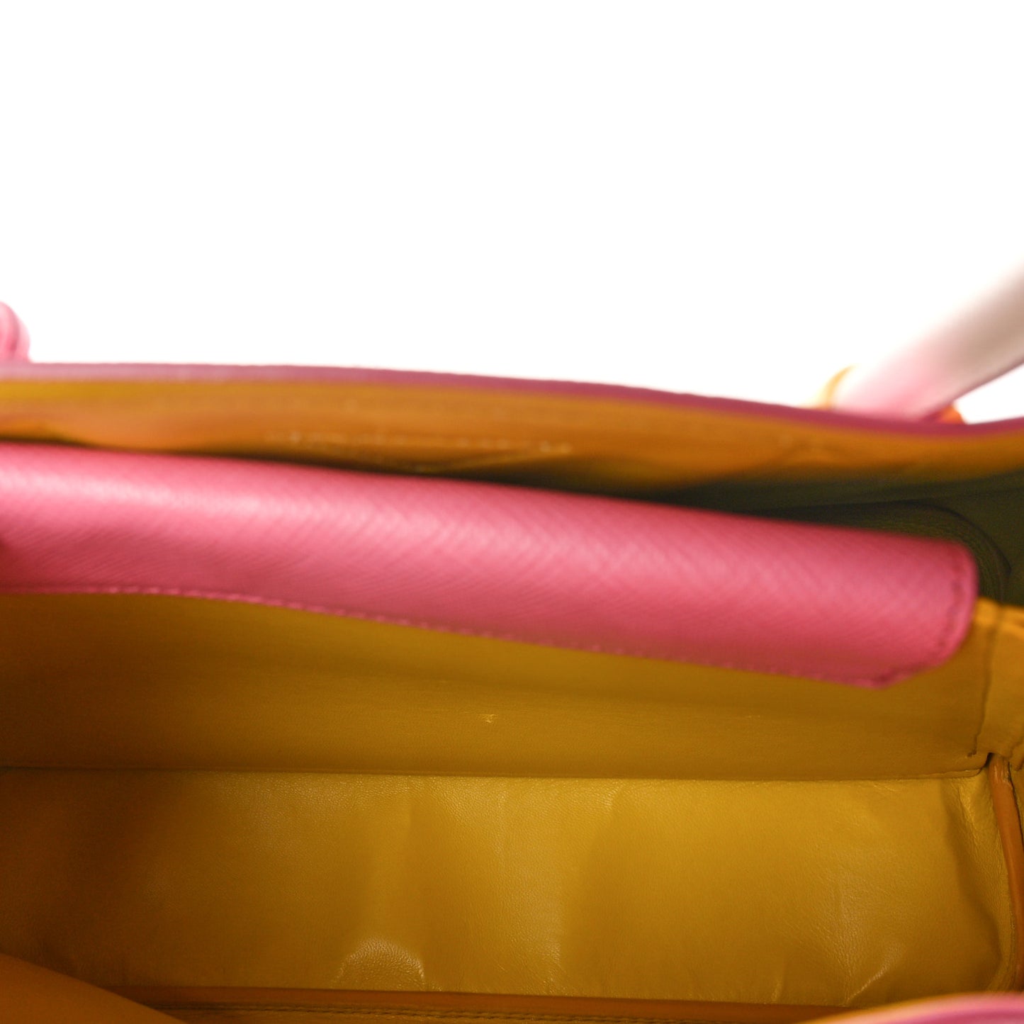 Saffiano Cuir Small Bi-Color Double Bag Begonia Sole