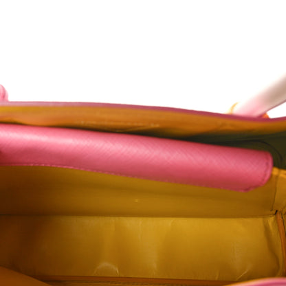 Prada Saffiano Cuir Small Bi-Color Double Bag Begonia Sole 6 of 9