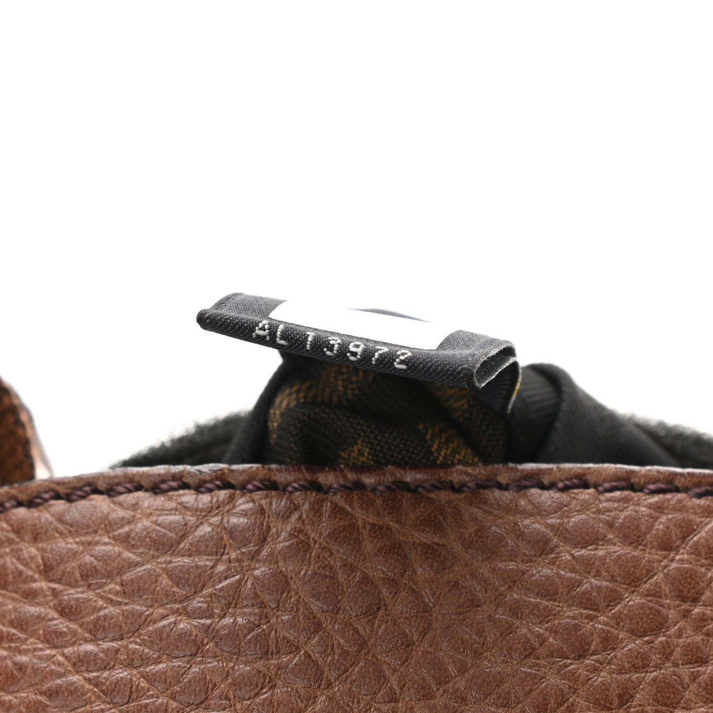 Calfskin Romano Selleria Logo Shoulder Bag Brown