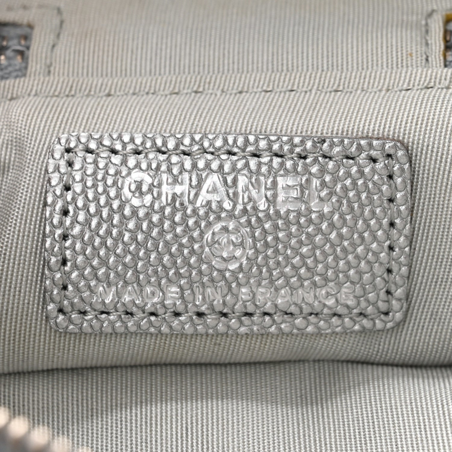 Chanel Metallic Caviar Quilted Mini Top Handle Vanity With Chain Silver 6 of 11