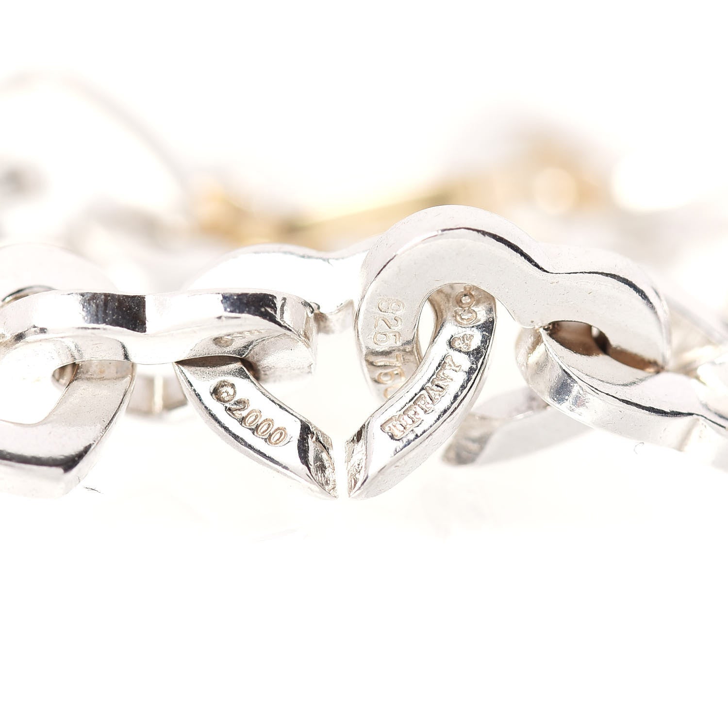 Tiffany Sterling Silver 18K Yellow Gold Heart Links Bracelet 4 of 4