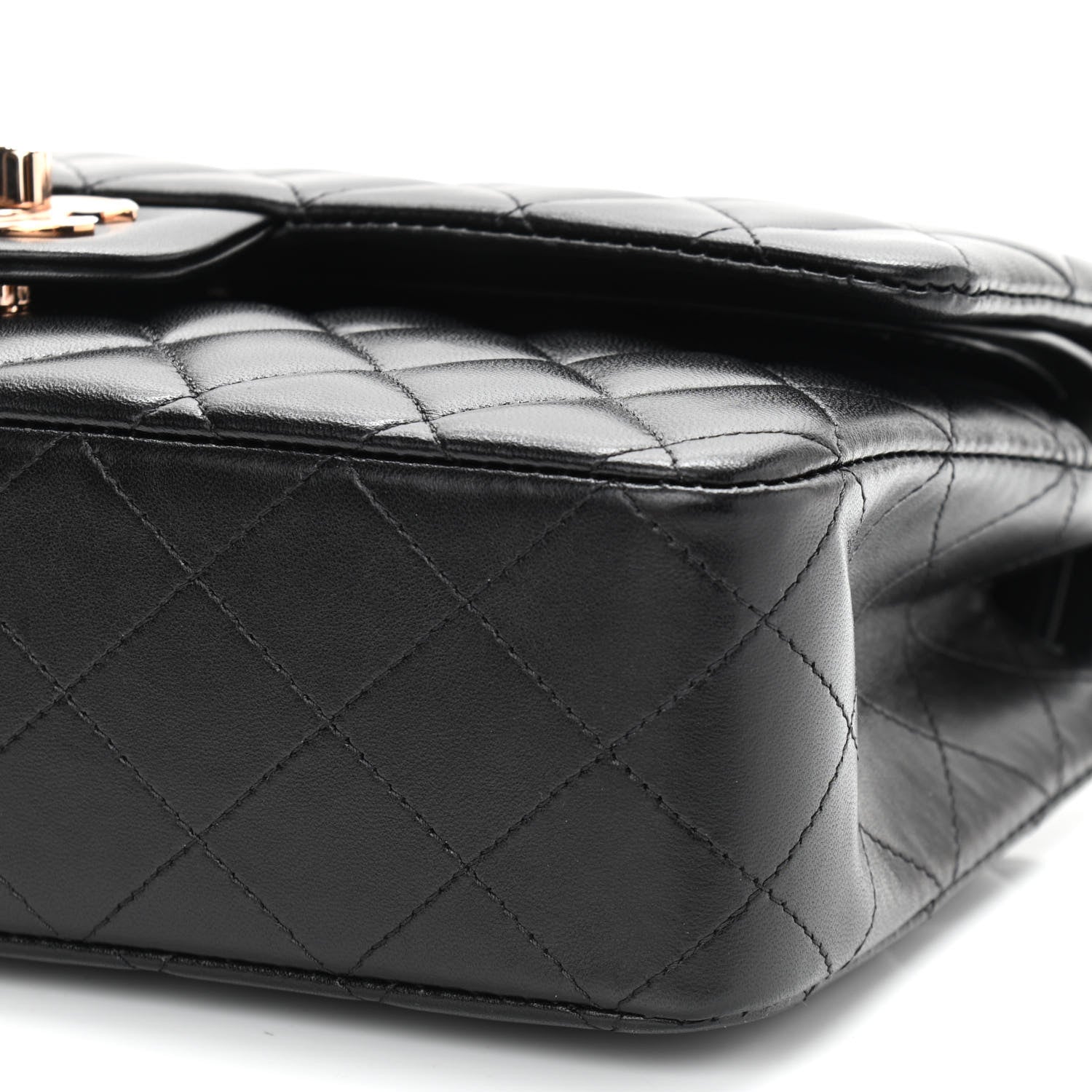 Chanel Lambskin Quilted Medium Double Flap Black 10 of 14