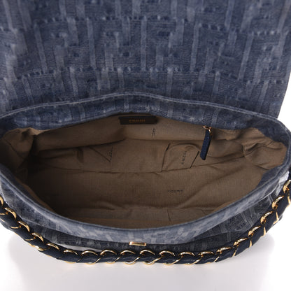 Fendi Denim Zucca Mia Shoulder Flap Blue 5 of 11