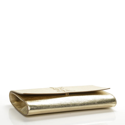 Saint Laurent Metallic Calfskin Monogram Large Belle De Jour Clutch Gold 4 of 6