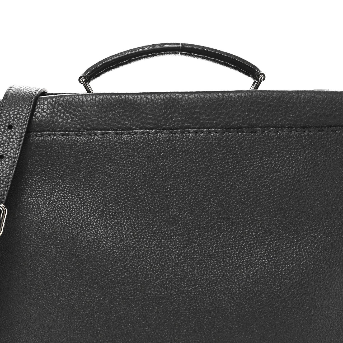 Cuoio Romano Selleria Bi-Color Large Peekaboo Iconic Fit Satchel Asfalto Lavagna