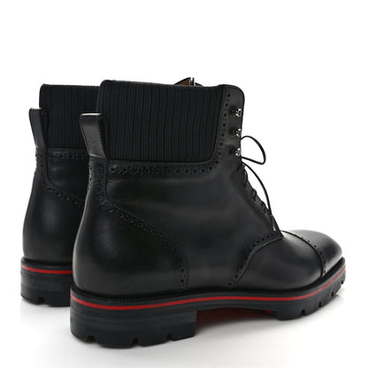 Christian Louboutin Waxed Neoprene Mens SockRoc Boots 43 Black 4 of 10