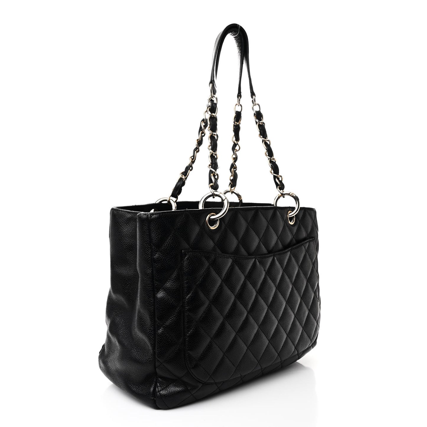 Caviar Quilted Grand Shopping Tote GST Black