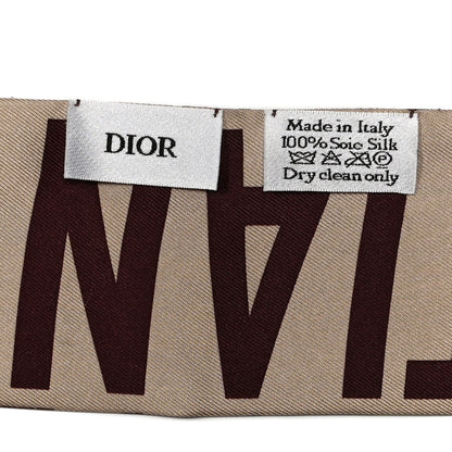 Christian Dior Silk Oblique Mitzah Scarf Bordeaux 3 of 3