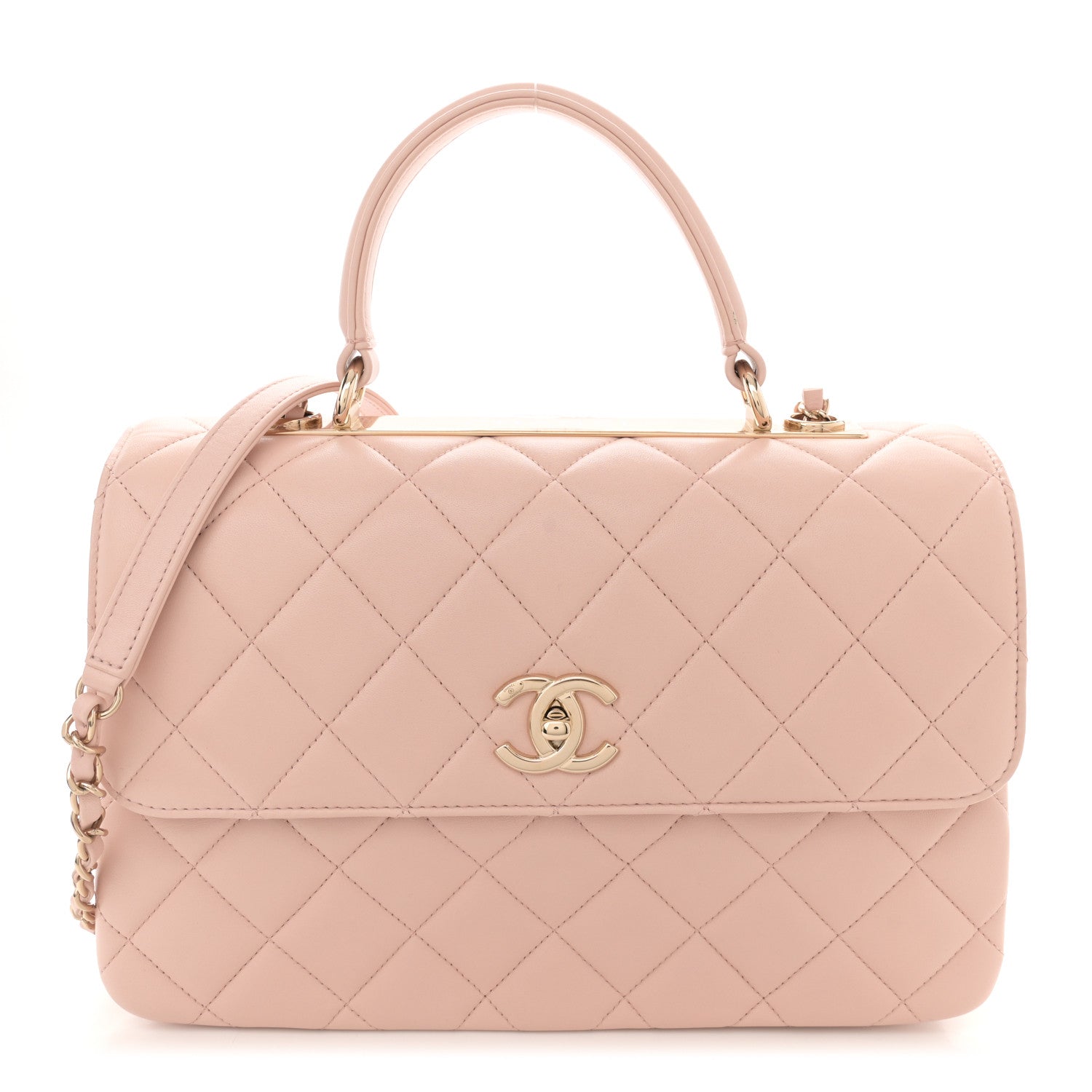 Chanel Lambskin Quilted Medium Trendy CC Flap Dual Handle Bag Light Beige 1 of 10