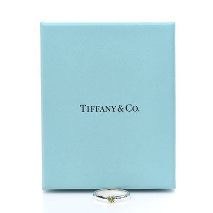 Tiffany Sterling Silver Peridot Stacking Ring 56 7.5 5 of 5