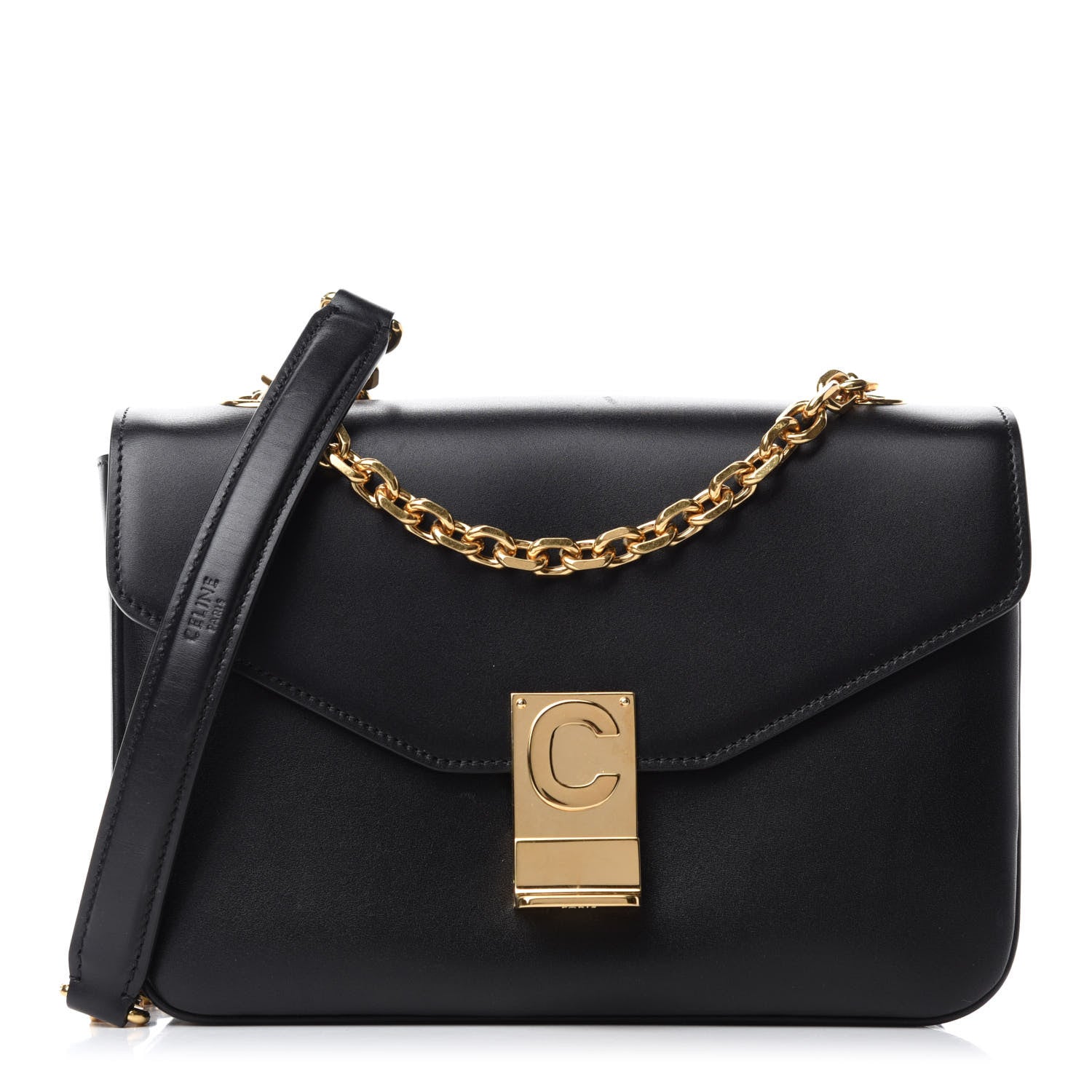 Celine Shiny Calfskin Medium C Bag Black 1 of 11