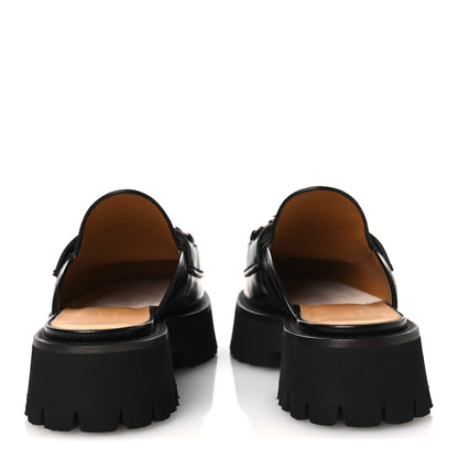 Gucci Cordovan Lux Womens Sylke Horsebit Platform Mules 37 Black 6 of 12