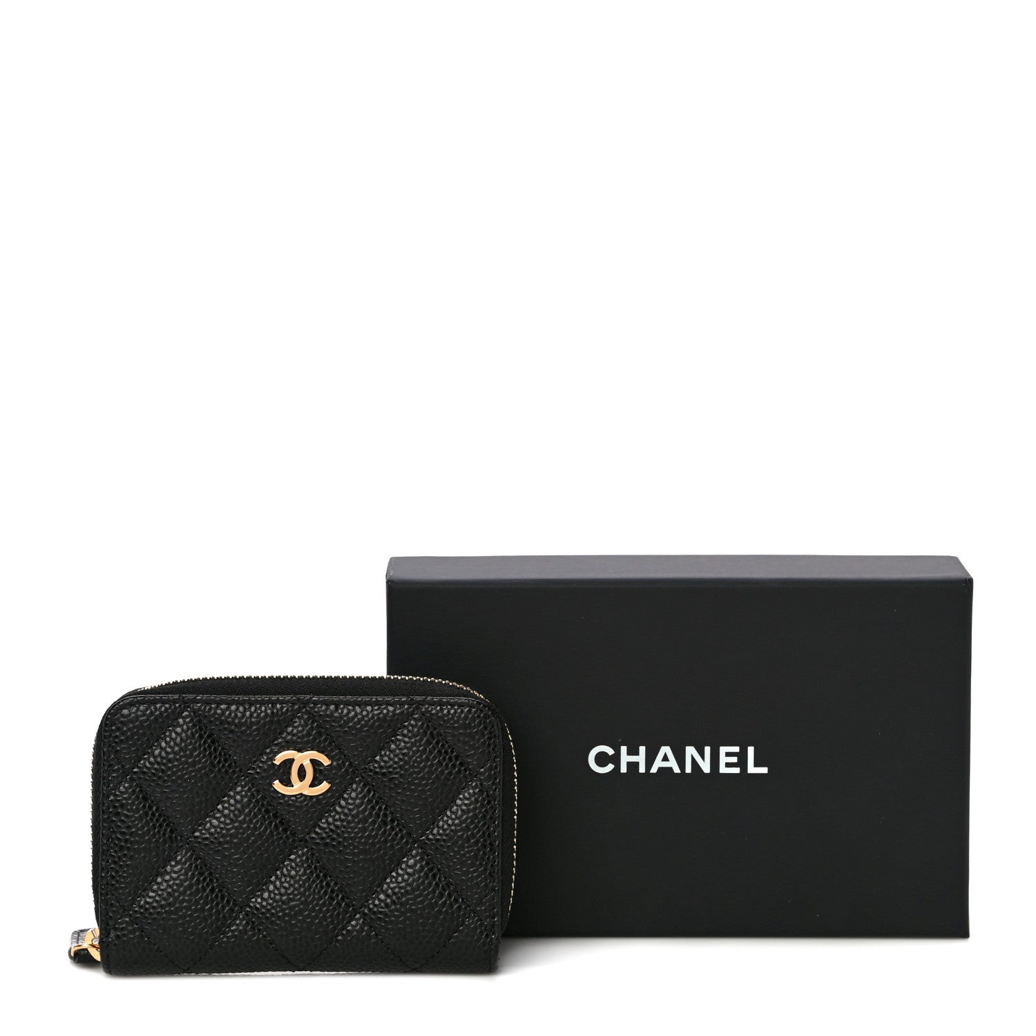 Chanel Caviar Quilted Zip Coin Purse Black 11 of 11
