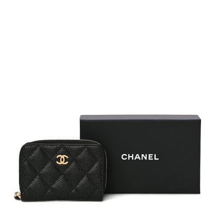 Chanel Caviar Quilted Zip Coin Purse Black 11 of 11