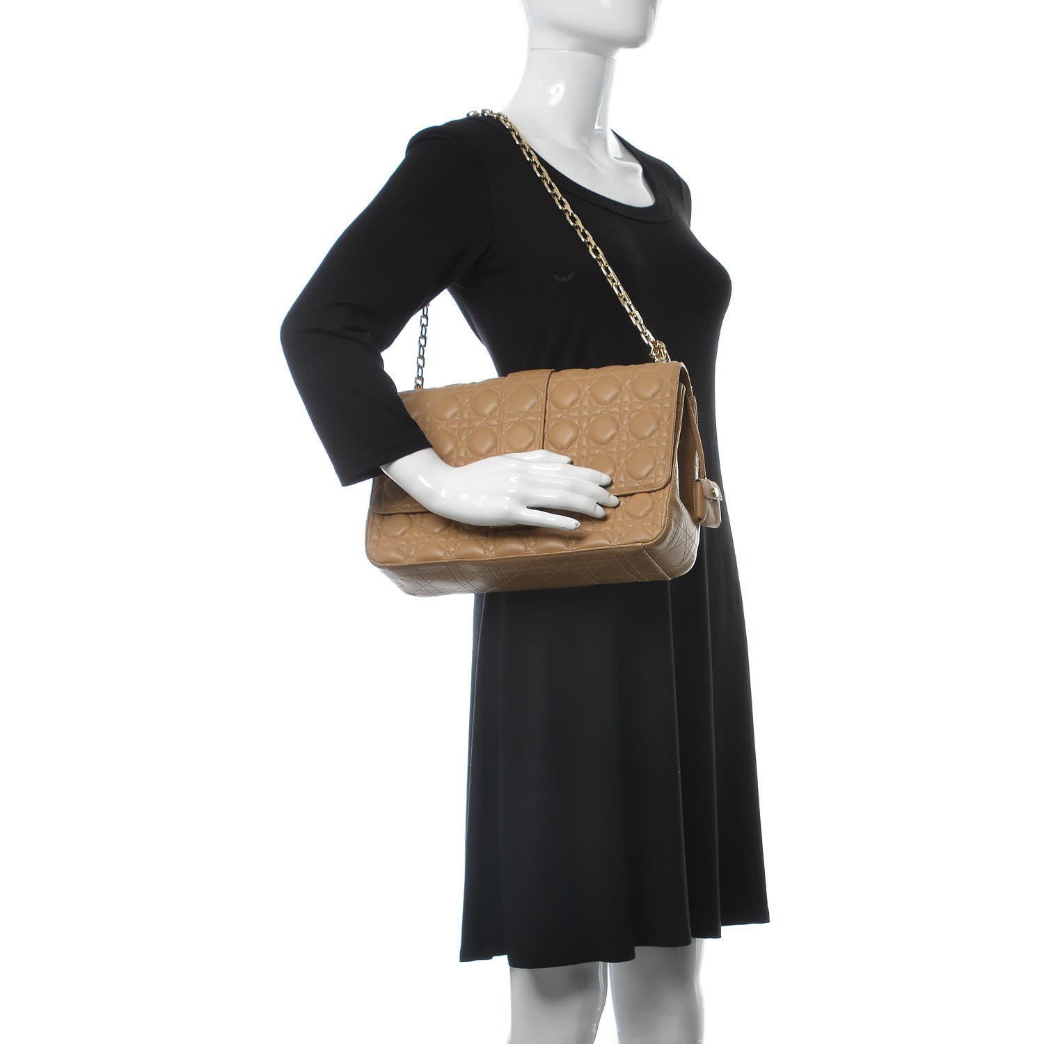 Christian Dior Lambskin Cannage Large Miss Dior Flap Beige 2 of 10