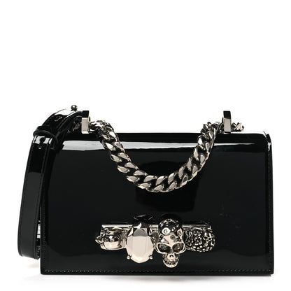 Alexander McQueen Patent Jeweled Satchel Black 1 of 9