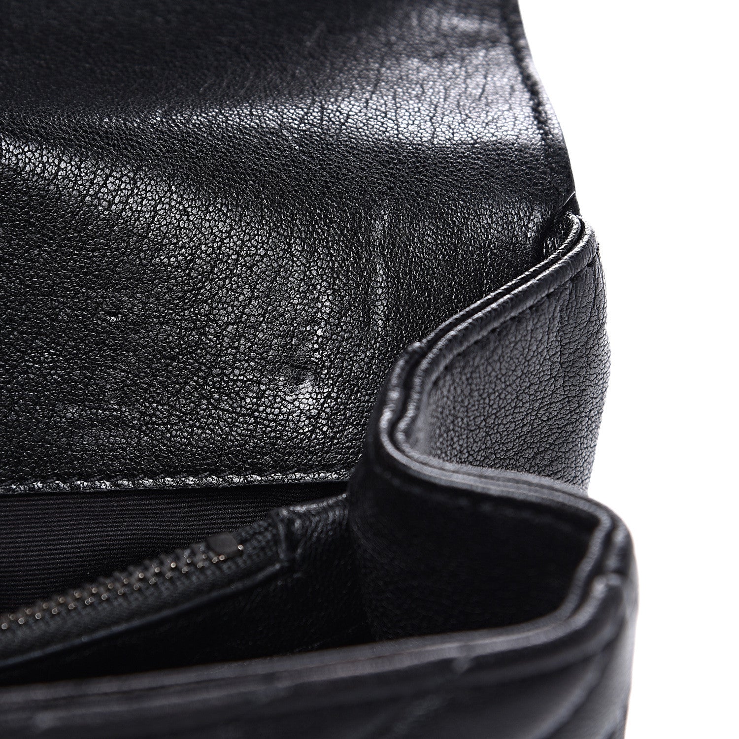 Saint Laurent Sheepskin Matelasse Chevron Monogram Medium College Bag Black 12 of 12