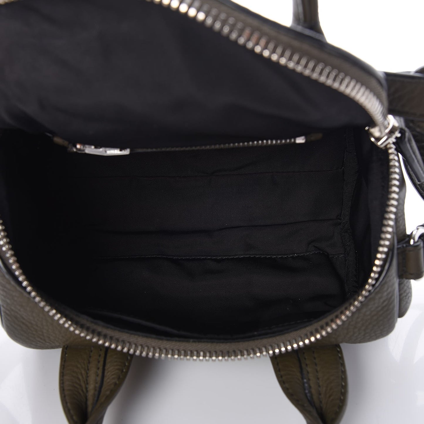 Pebbled Lambskin Mini Rockie Green Silver Hardware