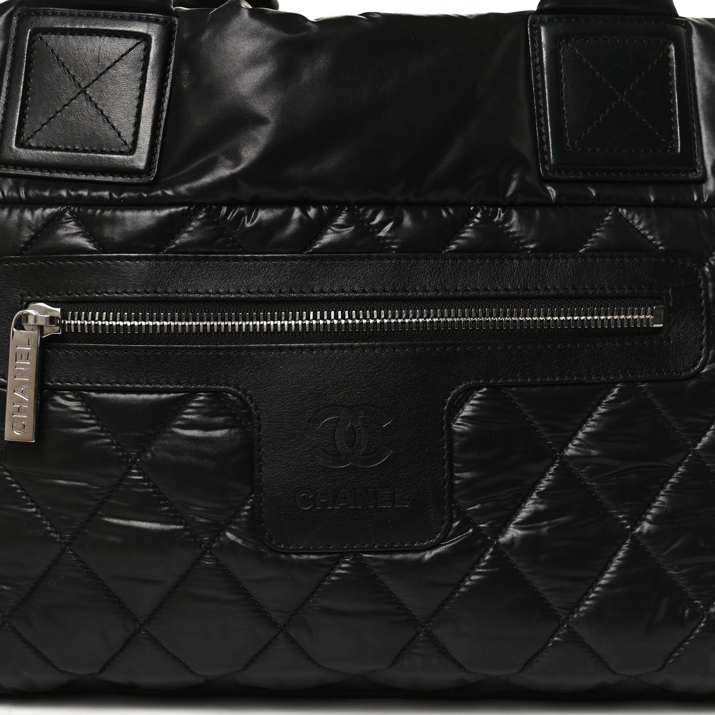 Nylon Quilted Small Coco Cocoon Tote Black
