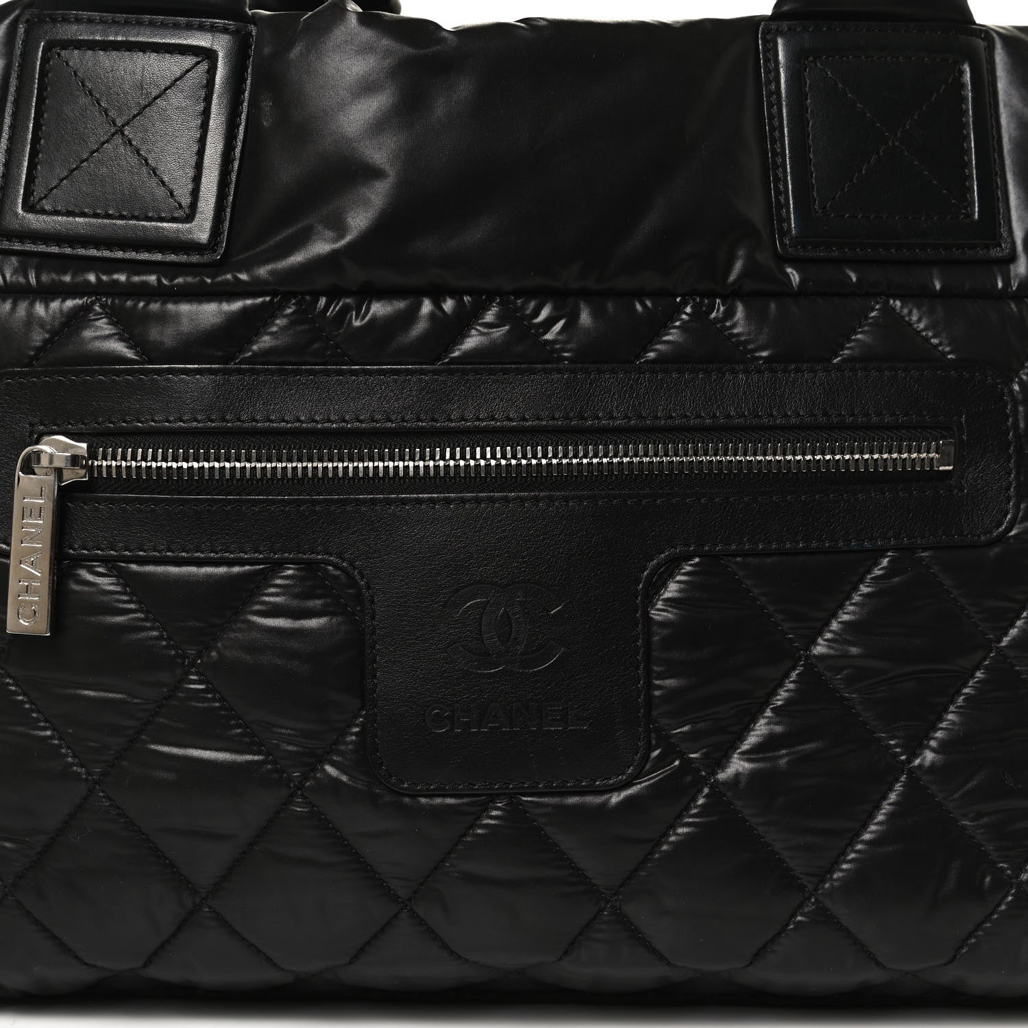 Chanel Nylon Quilted Small Coco Cocoon Tote Black 7 of 9