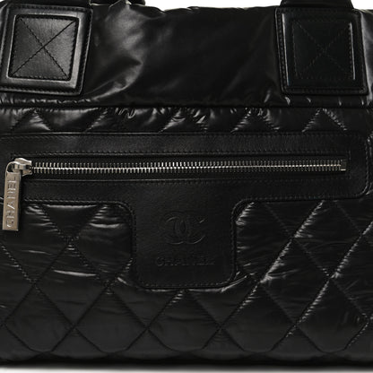 Chanel Nylon Quilted Small Coco Cocoon Tote Black 7 of 9