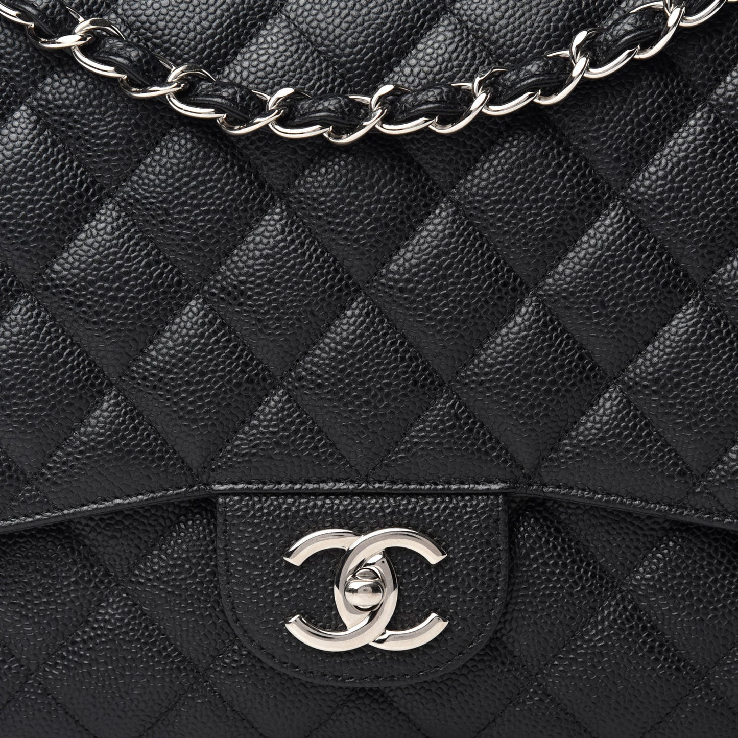 Caviar Quilted Maxi Double Flap Black