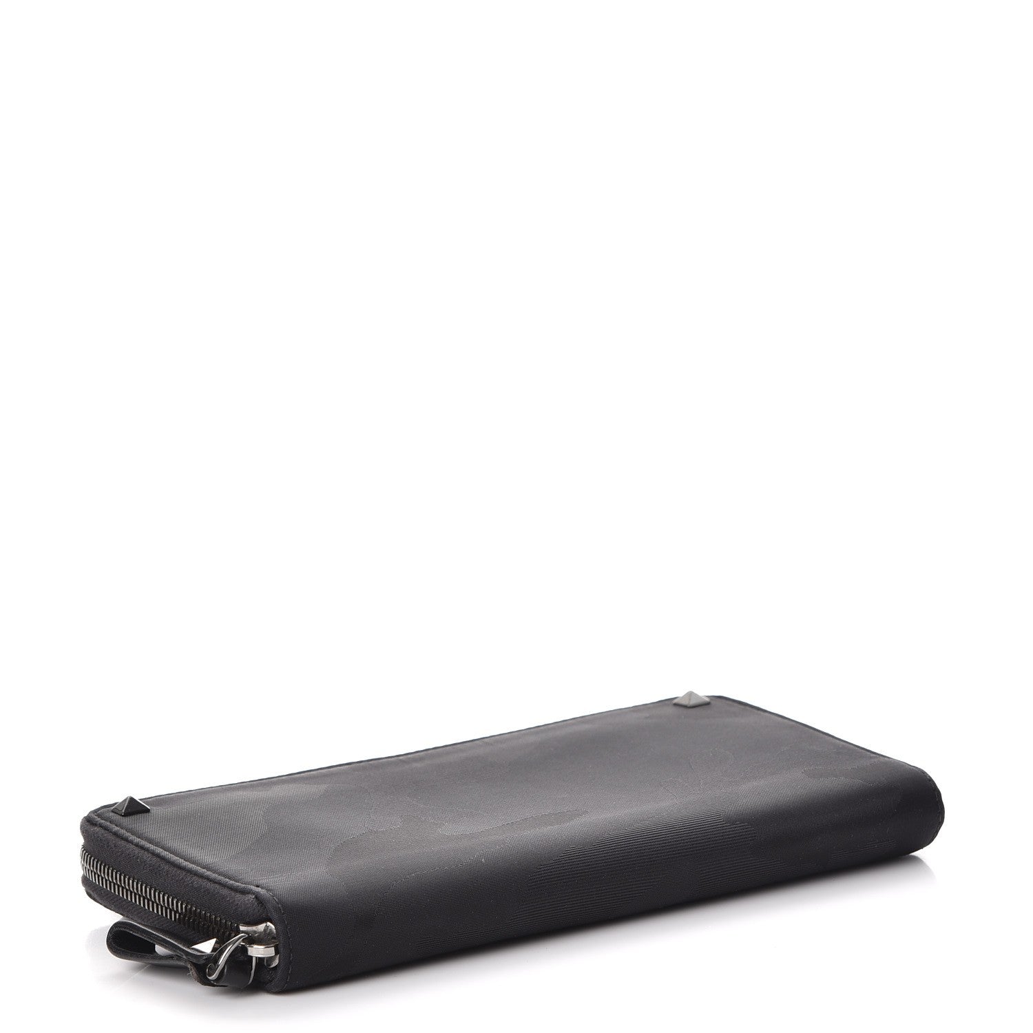 Valentino Garavani Nylon Camouflage Rockstud Zip Around Wallet Black 4 of 9