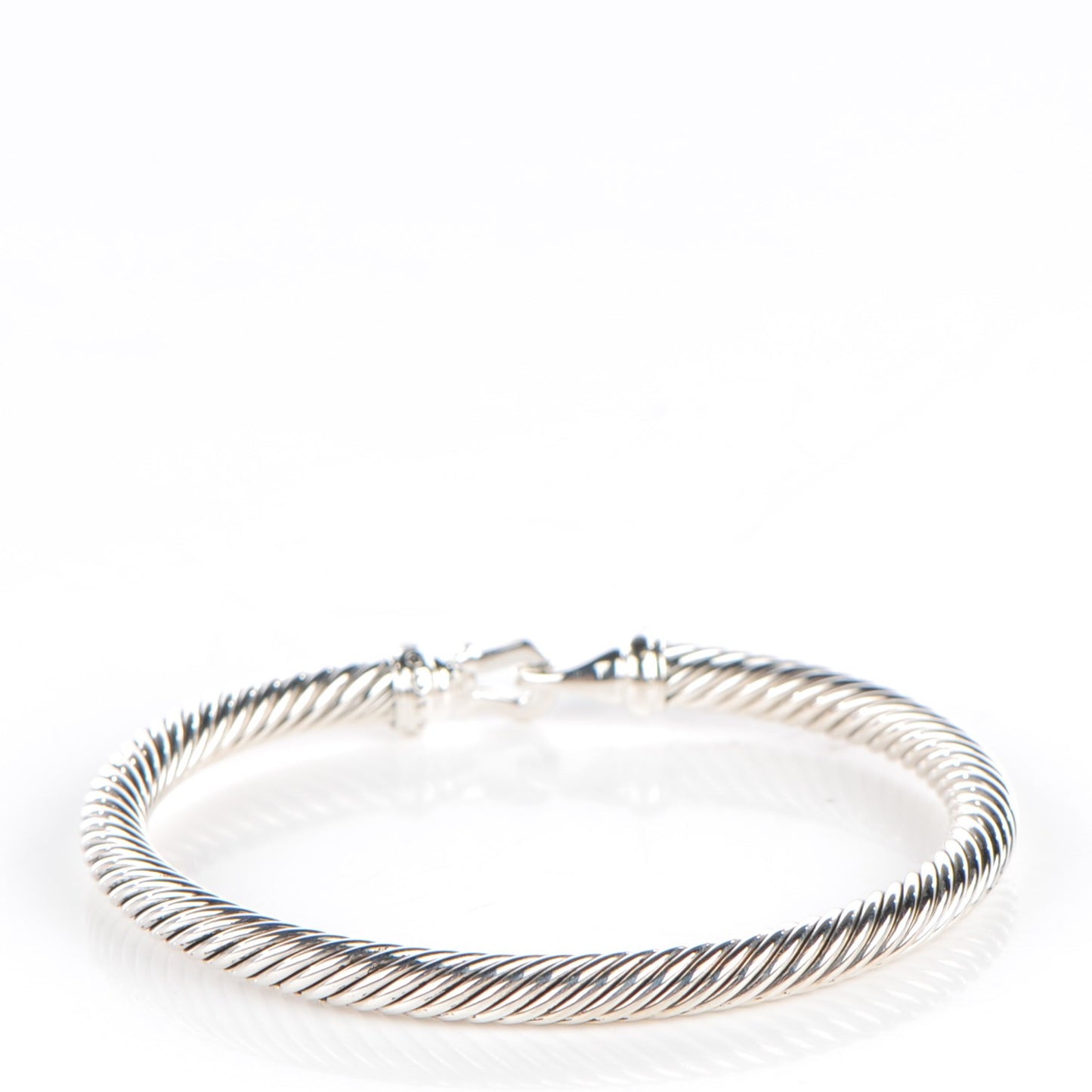 Sterling Silver Diamond 5mm Cable Buckle Bracelet