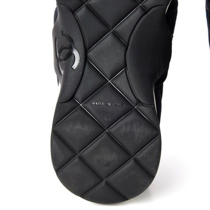 Chanel Stretch Fabric CC Sneakers 36 Black 6 of 7
