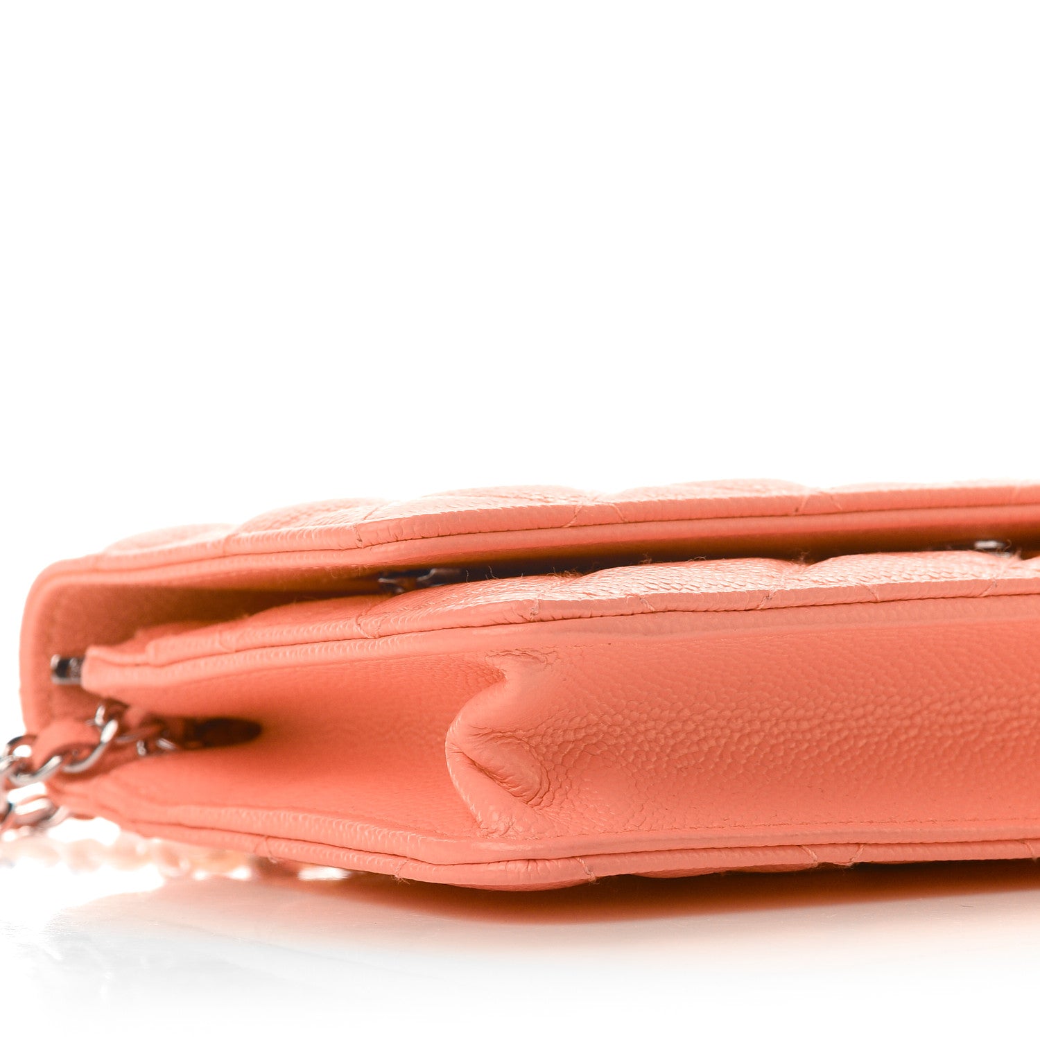 Chanel Caviar Quilted Wallet on Chain WOC Coral 8 of 9
