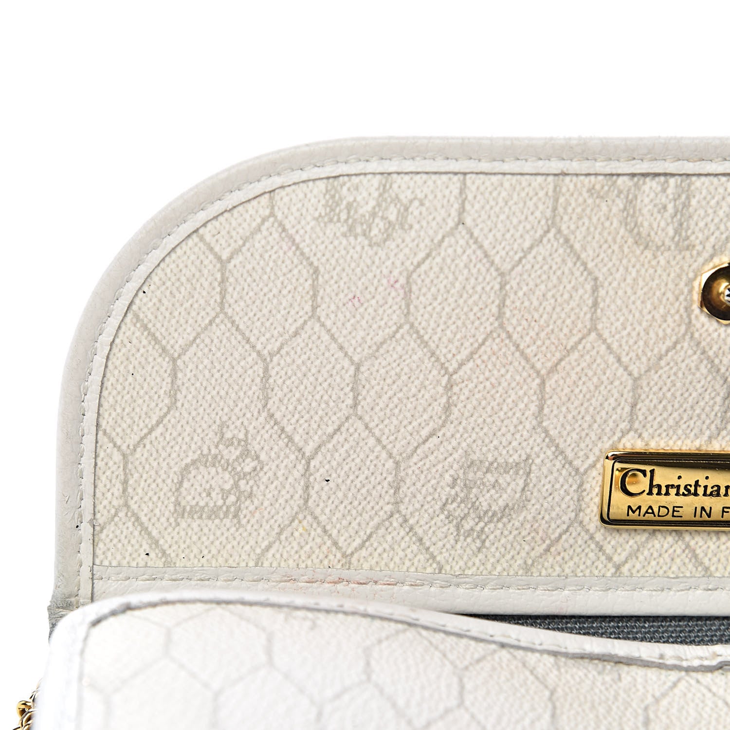 Christian Dior Monogram Chain Flap White 9 of 18