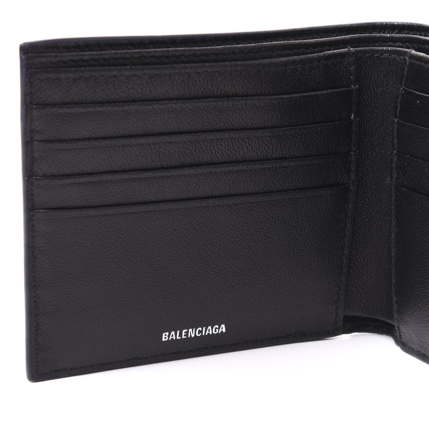 Calfskin Everyday Square Bi-Fold Wallet Bleu