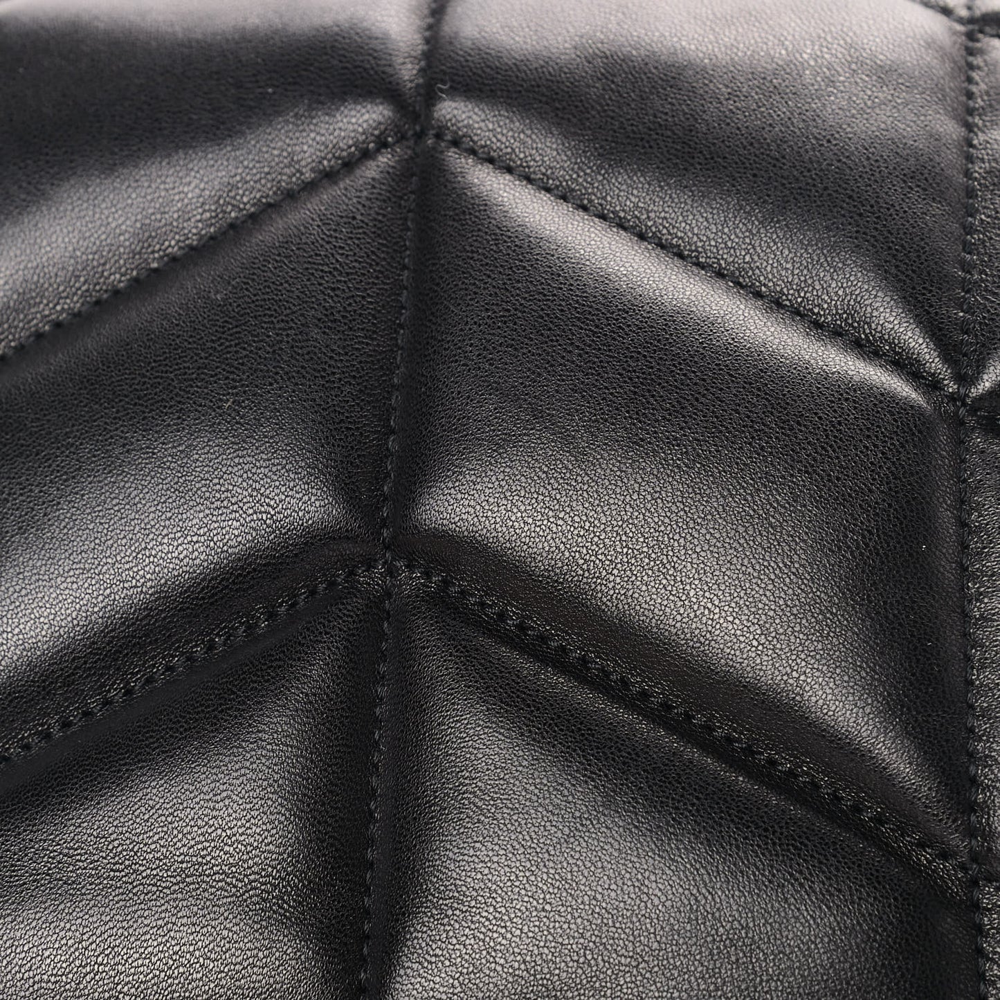 Lambskin Quilted Small Loulou Puffer Monogram Chain Satchel Black