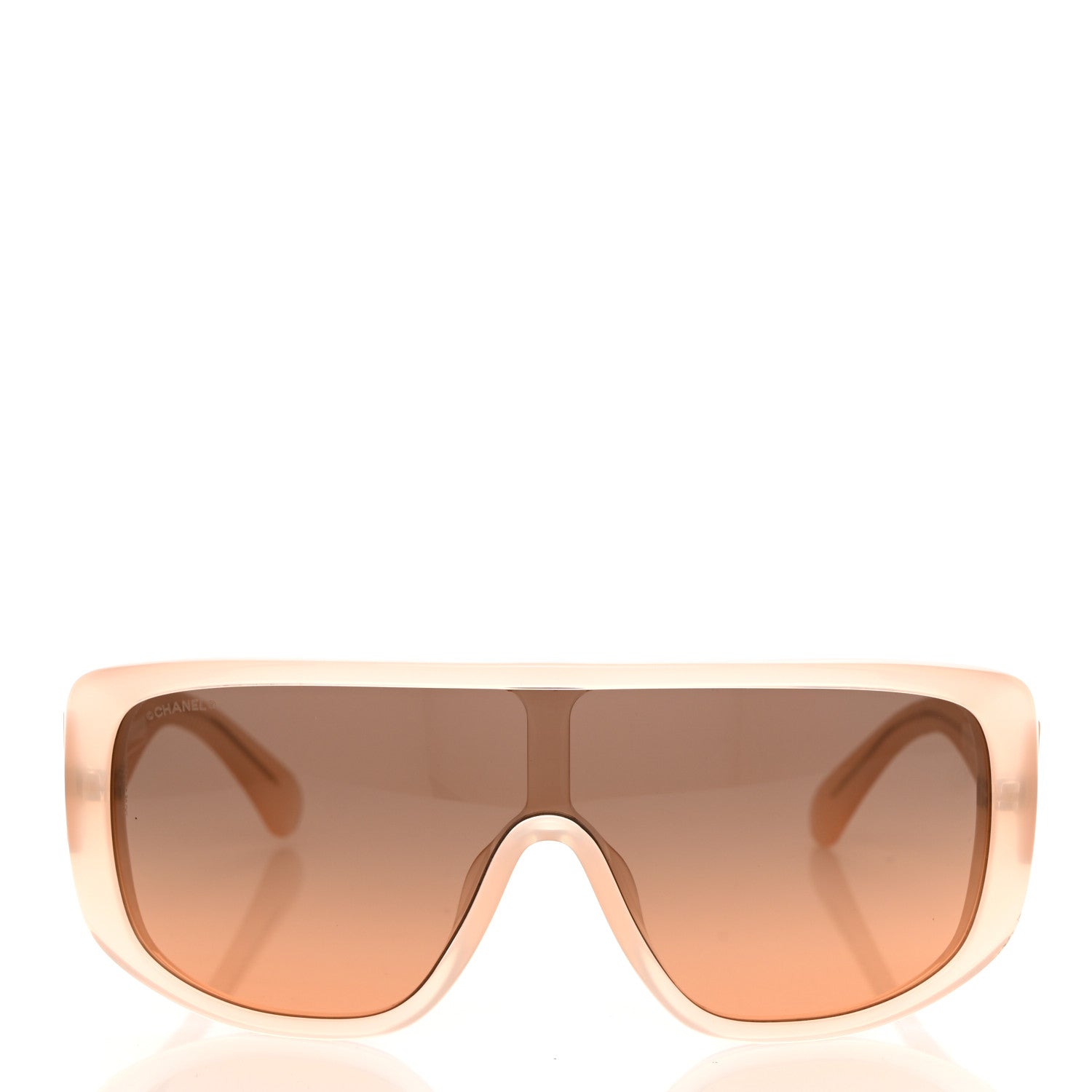 Chanel Transparent Acetate Shield Sunglasses 5495 Light Pink 2 of 7