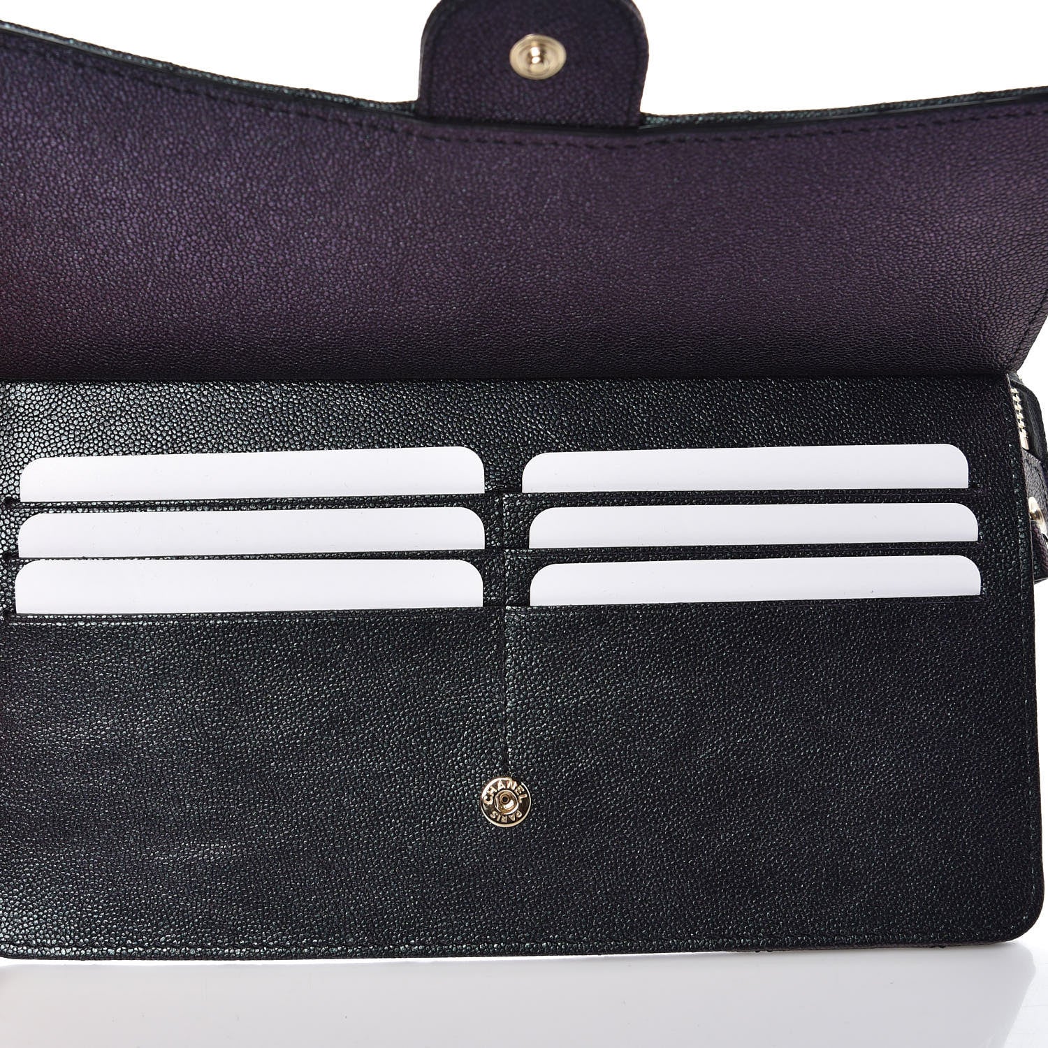 Chanel Iridescent Caviar Quilted Classic Pouch With Handle Black 7 of 9