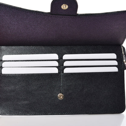 Chanel Iridescent Caviar Quilted Classic Pouch With Handle Black 7 of 9