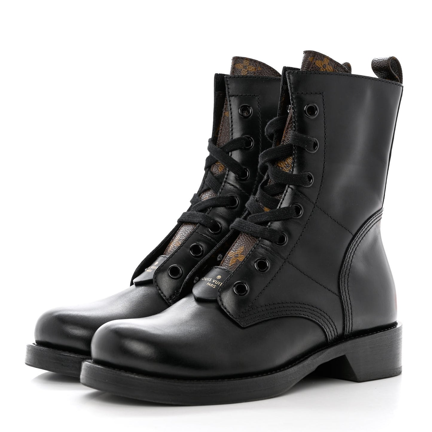 Calfskin Monogram Metropolis Flat Ranger Boots 39 Black