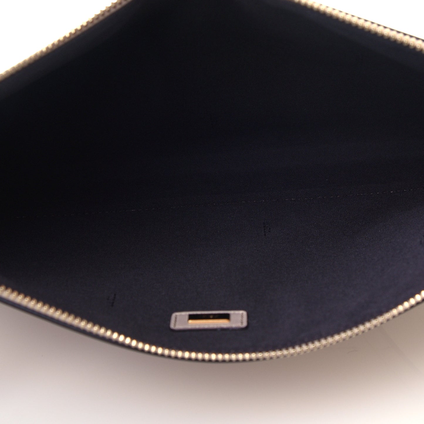 Vitello King Logo Embossed Large Flat Pouch Poudre