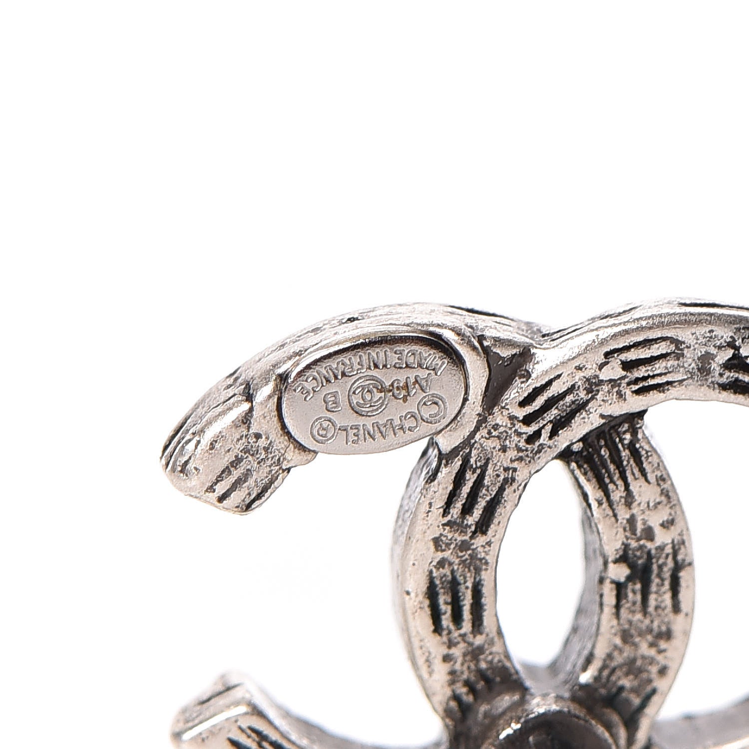 Chanel Crystal CC Earrings Silver 3 of 5