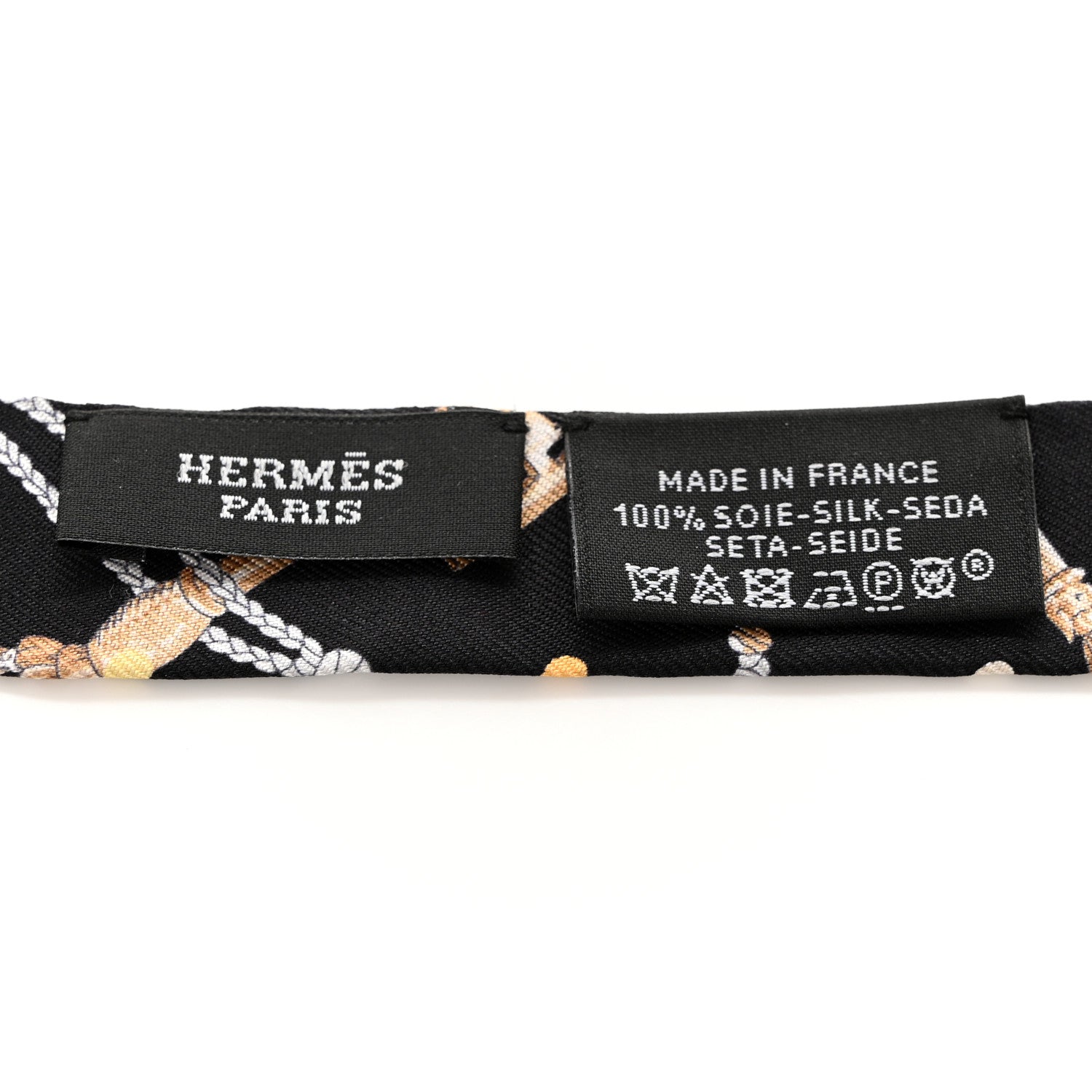 Hermes Silk Les Cles A Pois Doll Twilly Black Beige Rose 3 of 5