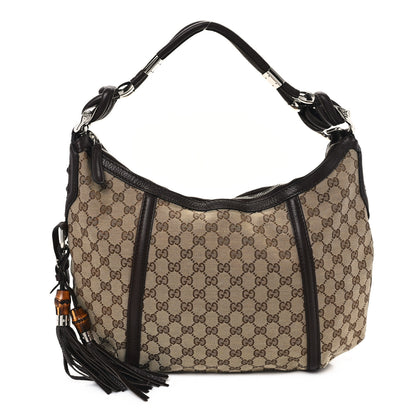 Gucci Monogram Medium Techno Horsebit Hobo Brown 1 of 10