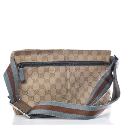 Gucci GG Monogram Web Double Pocket Belt Bag Blue 3 of 13