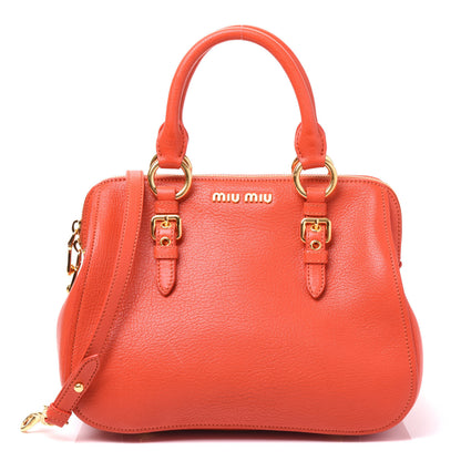 Miu Miu Goatskin Madras Bauletto Orange 1 of 10