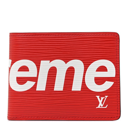 Louis Vuitton X SUPREME Epi Slender Wallet Red 1 of 9