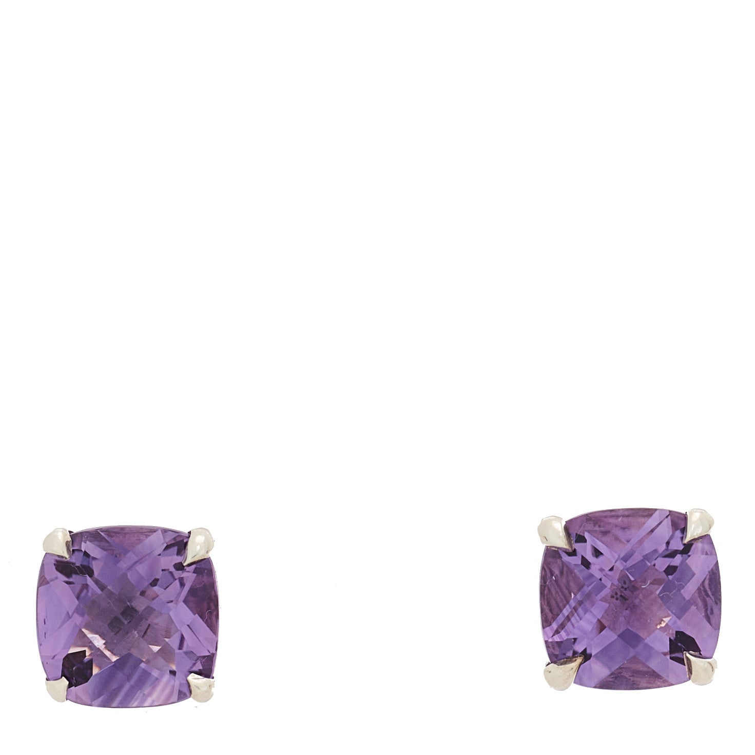 Tiffany Sterling Silver Amethyst Sparklers Stud Earrings 1 of 4